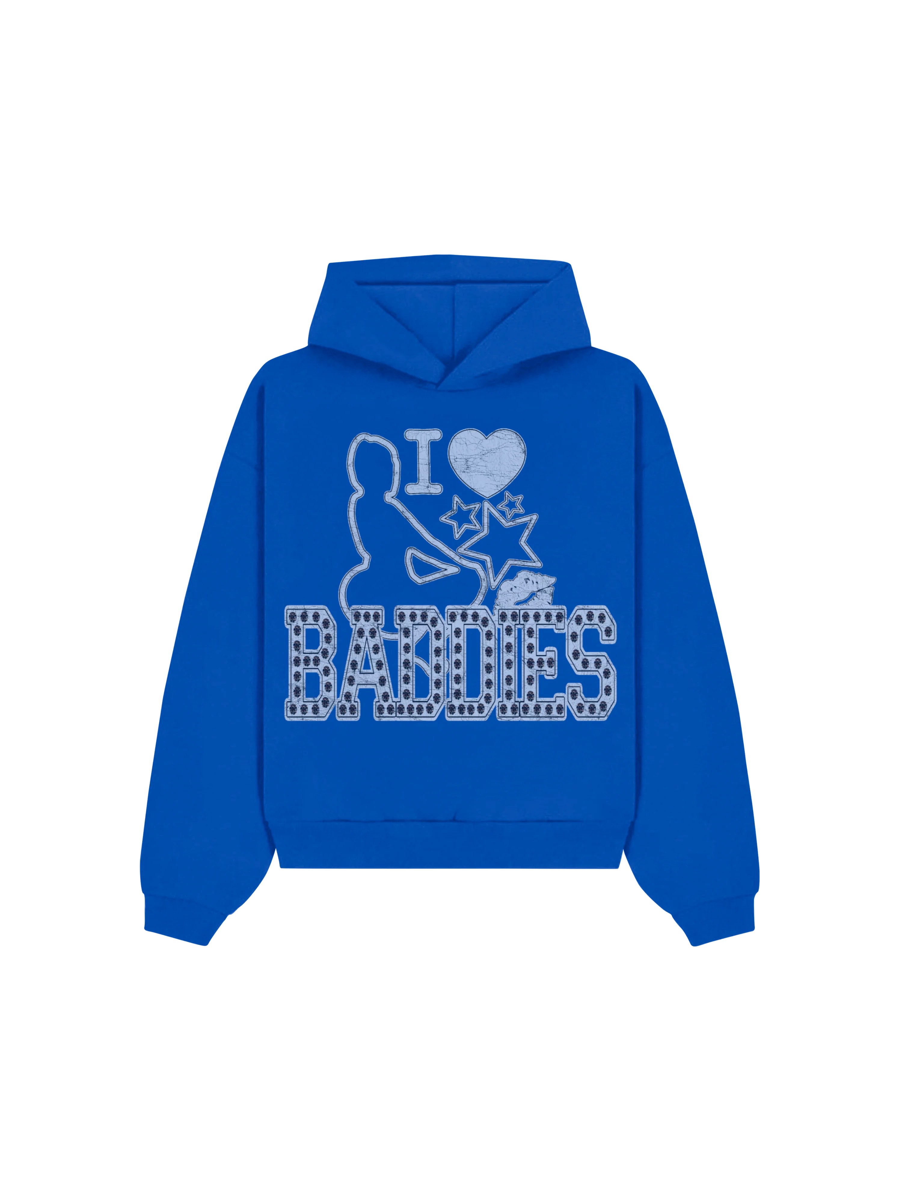ANNA HOODIE "I LOVE BADDIES" BLUE