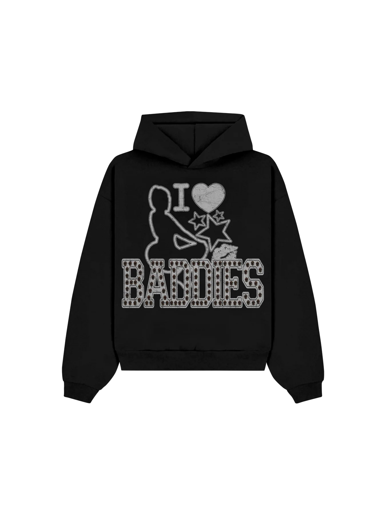 ANNA HOODIE "I LOVE BADDIES" BLACK