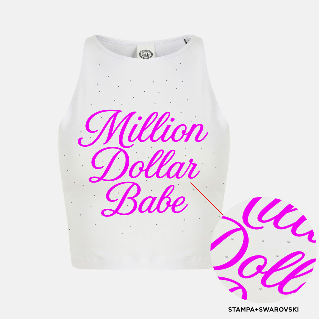 CROPTOP ANNA "MILLION DOLLAR BABE" WHITE
