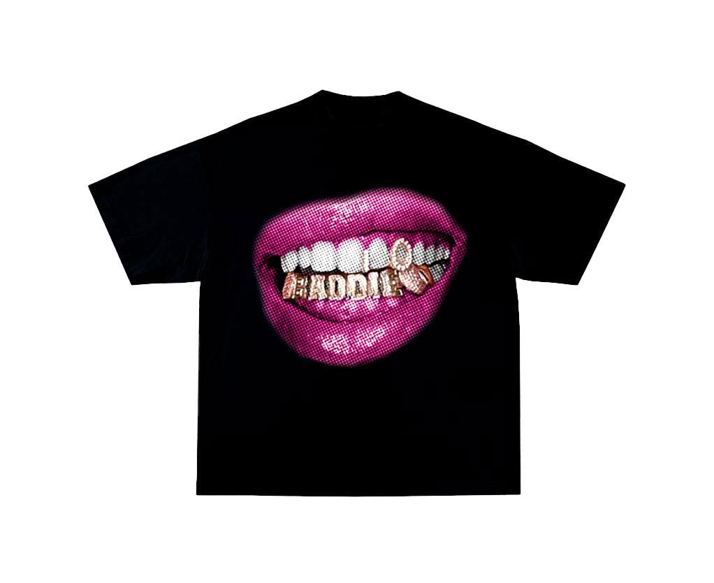 ANNA T-SHIRT "BOCCA" BLACK